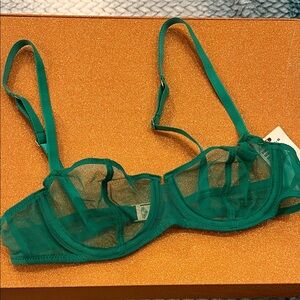 George Emerald Green Sheer Underwire Bra